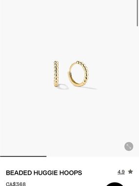 Mejuri 14k Gold Beaded Huggie Hoops